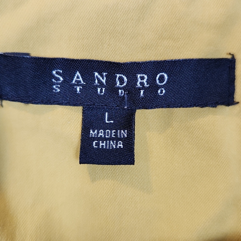 Sandro Studio Yellow Button-Up Raincoat‎ Size Large - Picture 3 of 14